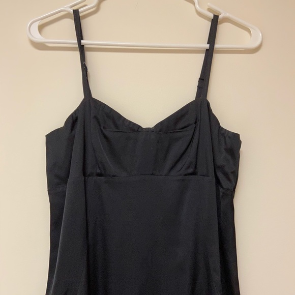 Express Black Silky Shiny Slip Sundress Dress 10 - Picture 5 of 12